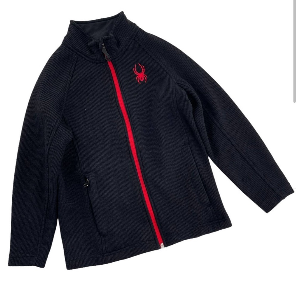Spyder Boys Youth Full Zip Fleece Jacket In Black